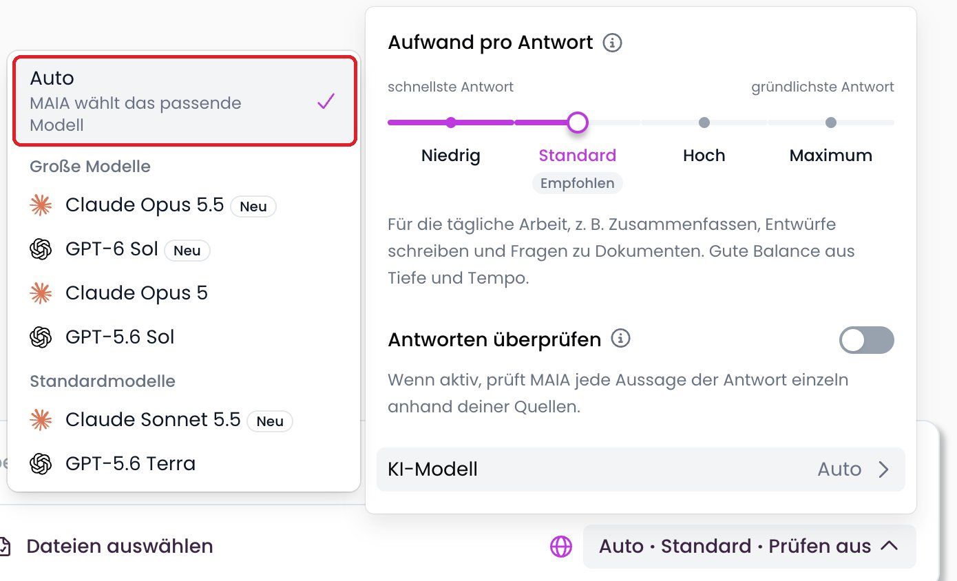 „Auto“ in der Modellliste