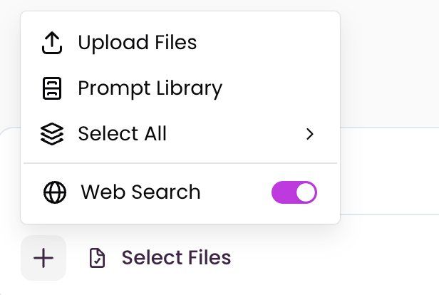 “+” menu with the toggles