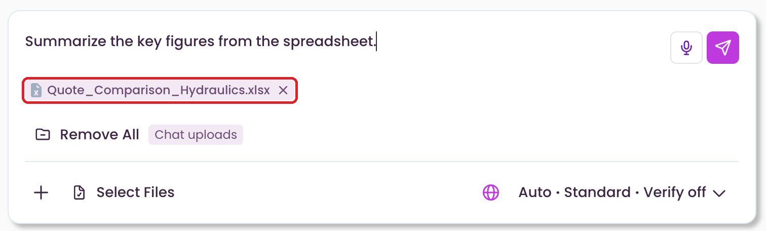 Uploaded file in the input box