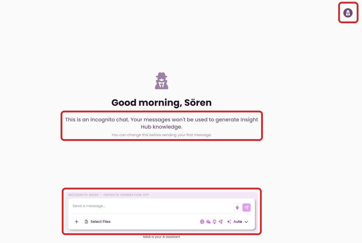 New chat in incognito mode
